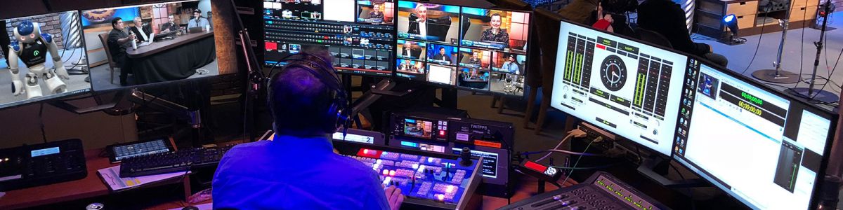 30,000 Words Per Second Founder/Producer Karsten Bondy simultaneously operating switcher, audio, lights, remote hosts, and graphics